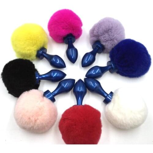 Metal Anal Plug Rabbit Tail anal toys Stainless Steel Bunny Tail Butt Plug Anal Sex Toys for Women Adult Sex Products