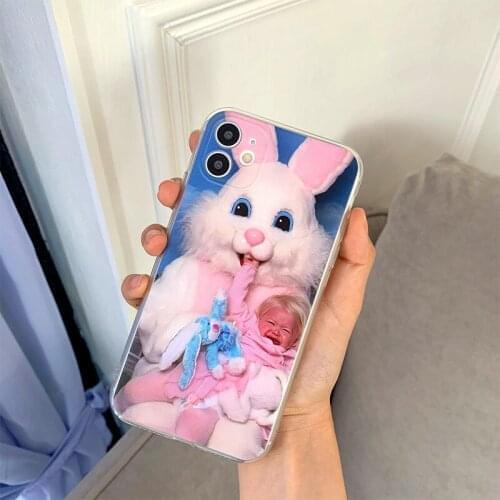 2021 Fashion Rabbit Case For iPhone 12 12min 12Pro 12ProMax 11 11Pro 11ProMax SE2020 8 7 8Plus X XR XS XSMAX Soft Phone Cover