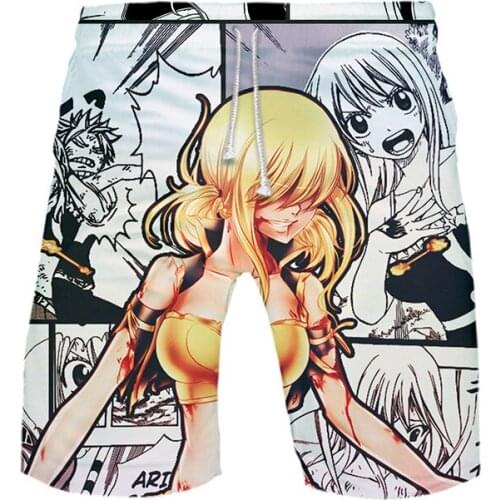 3D Fairy Tail Mens Swimwear Swim Shorts Trunks Beach Board Shorts Swimming Pants Swimsuits Mens Running Sports Surffing shorts