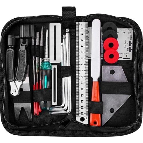 Luthier Guitar Care Kit Repair Maintenance Tools Full Set 3 In 1 String Winder Leveling Action Ruler Fret Sanding File Set