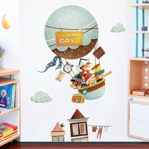 Hot Air Balloon Wall Stickers Baby Bedroom Childrens Room Decoration Wallpaper Home Decor Mural Removable