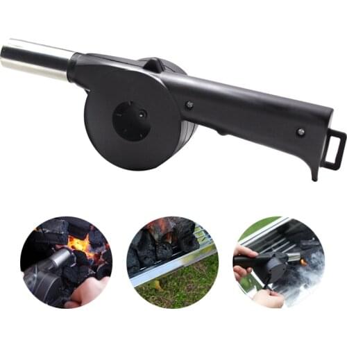 Stainless Steel Manual Blower Portable Outdoor Barbecue Fan Air Blower For Outdoor Picnic Cooking Camping Hand Crank BBQ Tools