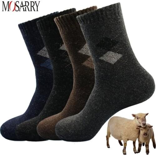 Winter Russia Men Socks Wool Keep Warm Thicken Contain Wool Rabbit Fur Soft Essential Comfortable High Quality Male Socks