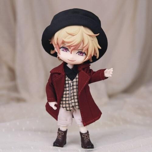 3PCS Obitsu11 OB11 GSC 1/12BJD doll clothes Red suit uniform coat+pants+vest 4 colors handsome doll clothes accessories