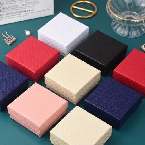 Jewelry Organizer Storage Gift Box Pendant Necklace Earrings Ring Box Paper Display Packaging Container with Black Sponge