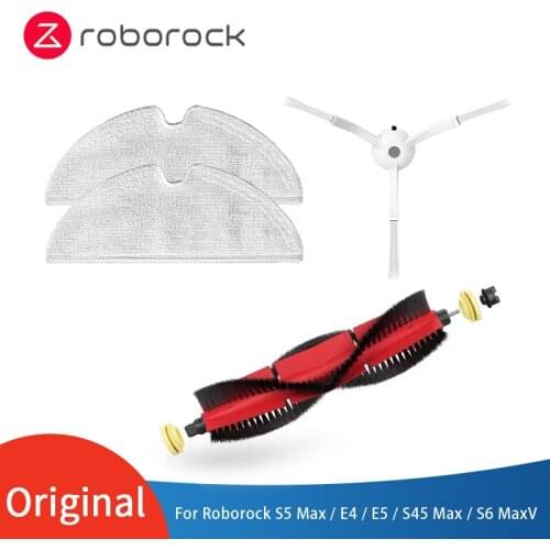 Original Roborock accessories for S55/S5 Max/E4/E5/S45 Max/S6 MaxV detachable main brush, side brush, mop, Gift Box
