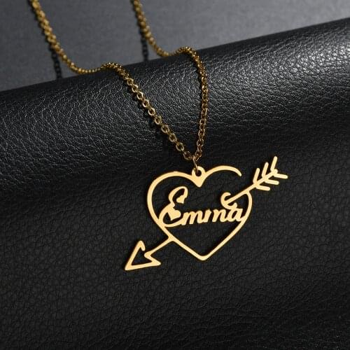 Custom Infinity Name Necklace for Love Stainless Steel Hollow Heart Link Chain Necklaces Women Bijoux Femme Anniversary Gift