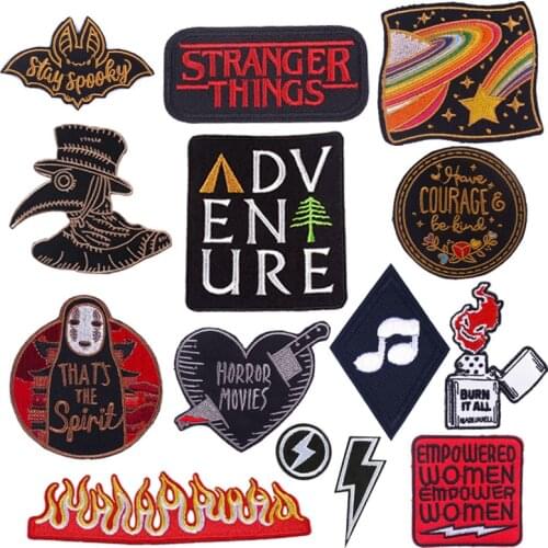 Punk Patch Embroidered Patches For Clothing rock Patch Badges Appliques Sewing Iron On Patches For Jackets Letters Stickers