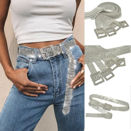 Sexy Cool Women Fashion Shiny Belt Waist Chain Crystal Diamond Alloy Waistband Full Rhinestone Luxury Wide Party Belt