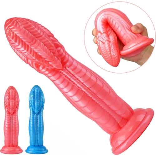Silicone Dragon Scale Dildo Pink Monster Penis With Suction Cup Sex Toys for Adults Female Masturbation Anal Dildos For Women 18