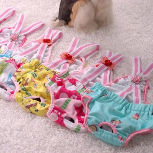 Cute cotton suspenders dog physiological pants pet underwear anti-harassment menstrual pants suspenders