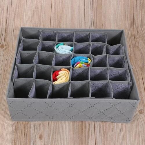Bamboo Charcoal Underwear Socks Foldable Drawer Organizer Storage 30 Cell