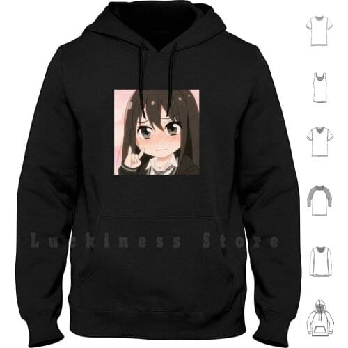 Waifu #14 Hoodie Long Sleeve Anime Kawaii Neet Waifu Oppai Anime Art Neko Lewd Anime Ecchi Lewd Weeb Doujin Cute