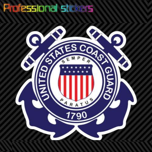 Vintage U.S. Coast Guard Anchors Sticker Die Cut Vinyl 1790 Logo Semper Paratus Stickers for Car Windows, Laptops, Mobile Phones