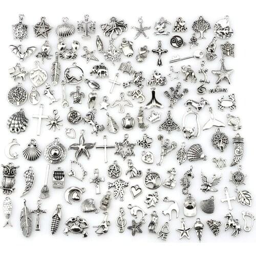 Mix Charms 120pcs/lot Vintage Silver Mini Life Thing Pendant DIY Jewelry components 22432
