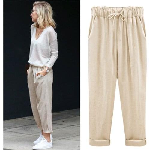 2021 Harem Pants Women High Waist Loose Large Size Pants Female Casual Trousers Plus Size 8xl