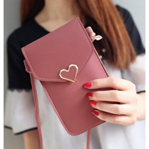 Womens Touch Screen Cell Phone Purse Transparent Simple Bag New Hasp Cross Wallets Smartphone Leather Shoulder Light Handbags