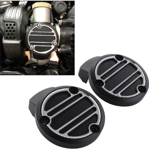 1 Pair Motors Ribbed Throttle Body Cover Set for Triumph Bonneville Bobber 2017& newer