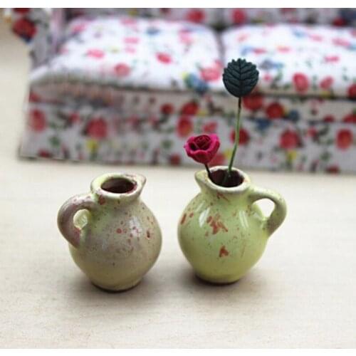 1PCS 1:12 Dollhouse Mini Furniture Miniature Vase Pots Doll Accessories Children Baby Gift Toy