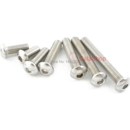 10 Pcs / Lot Stainless Steel M10 Button Head Hex Socket Cap Screws Bolts Metric Thread