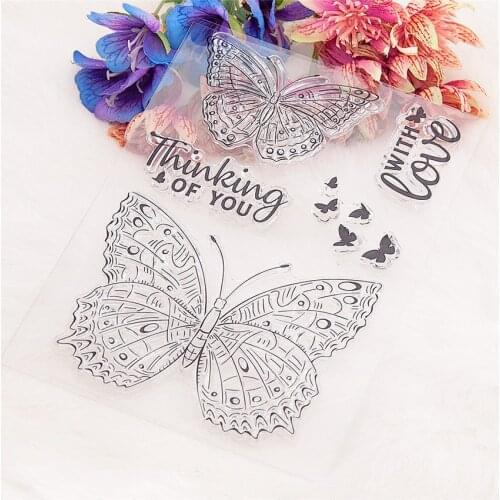 11x15cm butterfly Transparent Seal Clear Stamps Cutting Dies Roller Stamps DIY Scrapbook Album / Card Production Easter