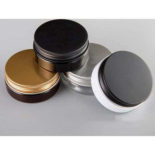 12Pcs 50ML Plastic Jar Cosmetic Cream Jar Makeup Container with Aluminum Lid Body Lotion Travel Container Refillable Packaging