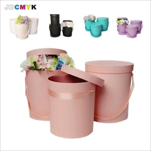 3PCS/set Valentines Day gift florist packing gift flowers paper box,Pure color NO LOGO wedding party decoration box