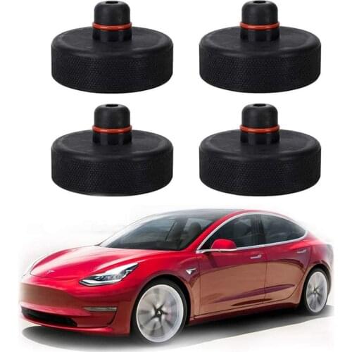 4pcs Jack Lift Pad for Tesla Jack Lift Sturdy Adapter Protects Battery & Paint for Tesla Model 3/X/S with Mesh Storage Bag