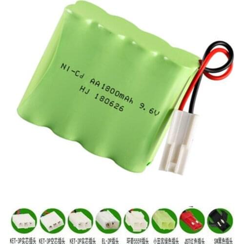 9.6v 1800mah Battery For Rc toys Car boat Tank Train Robot Gun nimh AA 9.6v Rechargeable Battery Pack for rc boats