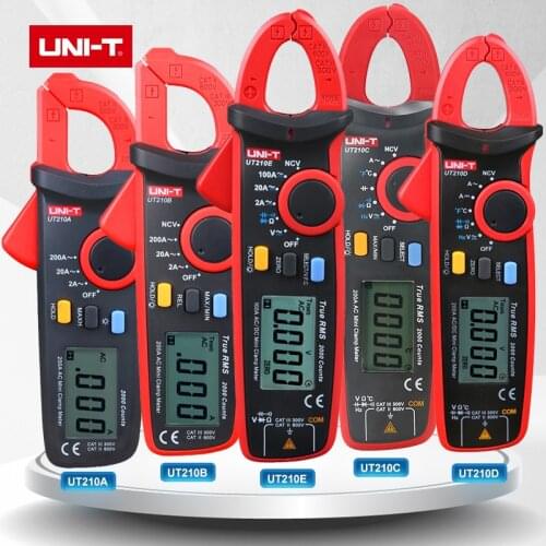 Mini Digital Clamp Meters AC/DC Current Voltage UNI-T UT210 Series True RMS Auto Range VFC Capacitance Non Contact Multimeter