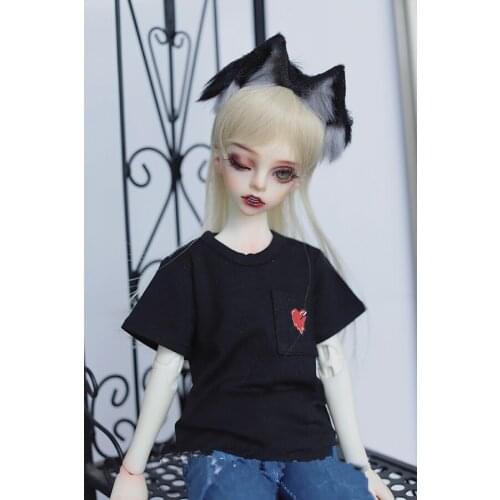 BJD.SD doll shirt 1/3 1/4 Uncle size jacket jacket casual short sleeve bottom love print pocket T-shirt doll accessories