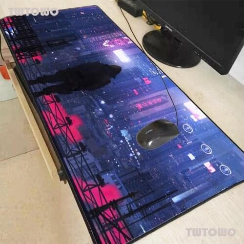 City Night Large Mouse Pad Anti-slip Natural Rubber with Locking Edge Gamer Big Mouse Mat for Table Decoration