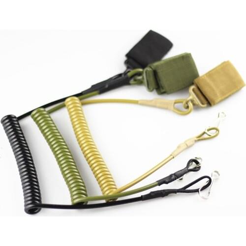 EDC Elastic Anti-lost Tactical Stretching Rope High Quality Outdoor Equipment Anti-Theft Key Hanging Retractable Buckle Camping