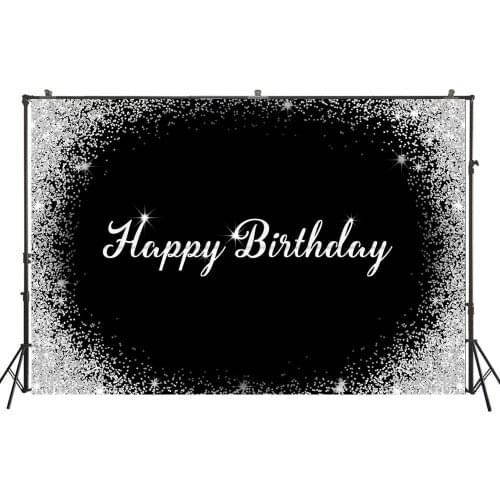 Photography Backdrop Sliver Sparkly Glitter Birthday Party Banner Desserts Table Decor Photo Backdrop Studio PhotocallsW4528