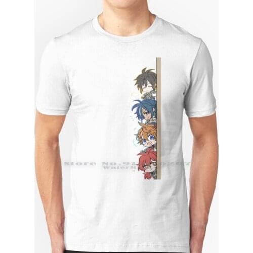Genshin Impact Chibi Peeker Boy Band T Shirt 100% Pure Cotton Tartaglia Zhongli Liyue Snezhnaya Genshin Impact Genshin Impact