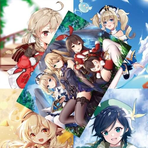 8pcs/set Game Genshin Posters Included 8 Different Pictures HD Print Wall Poster 42X29CM