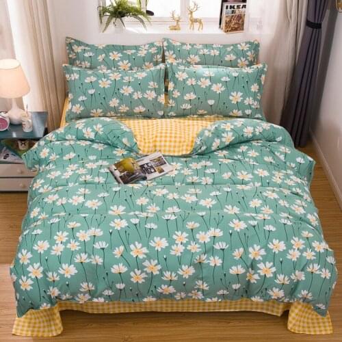 Chinese Green Bedding Set, 220x240 Duvet Cover Pillowcase 3pcs ,200x230 Quilt Cover，With Flower Pattern Queen King Bed Sets