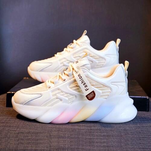 Students Running Shoes Platform Non-slip Women Sports Shoes High Quality Comfortable Trend Sneakers White Shoes