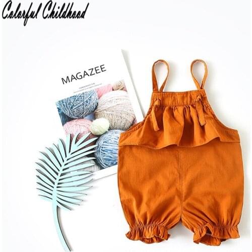 Summer style children overalls sleeveless princess jumpsuit ruffles kids romper Toddler girls clothing 1-5Yrs