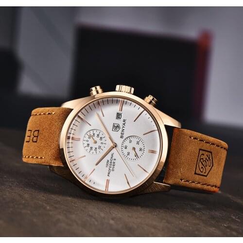BENYAR 2018 Waterproof 30M Outdoor Hollow Sports Chronograph Watch Skeleton Calendar Mens Quartz Watches support dropshipping