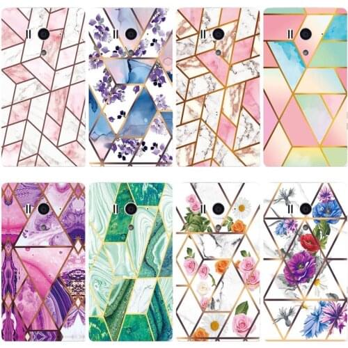 Soft Phone Case for Sony Xperia Acro S LT26W Funda Glossy Colorful Flower Silicone Phone Back Cover Geometric Marble Shell