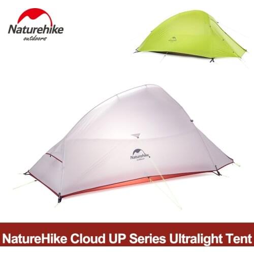 NatureHike Camping Tent 20D Silicone Double-layer Cloud UP Series 1 2 3 Person Ultralight Backpacking Travel Beach Tent with Mat