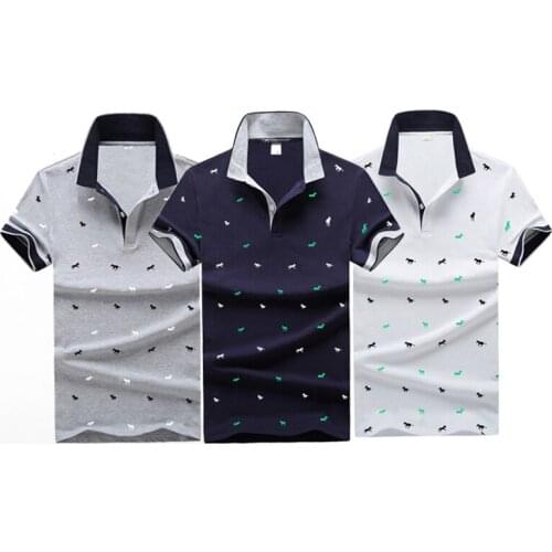New Summer Horse Printed Polo Shirt Men Korean Fashion Short Sleeve Cotton Breathable Sportswear Large Size M-4XL Casual Polos