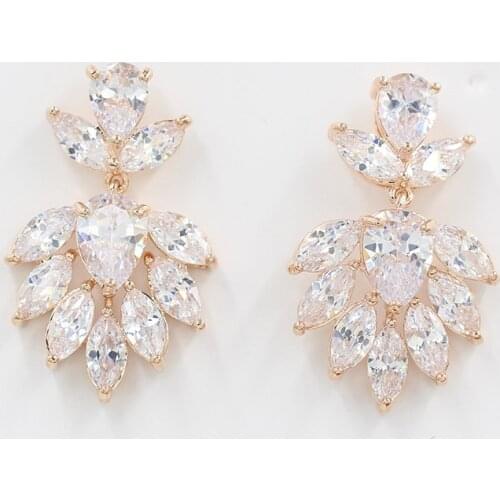 Wick Dolly new tassel earrings can swing ladies fashion aristocratic wedding jewelry 585 rose gold natural zircon bohemian earri