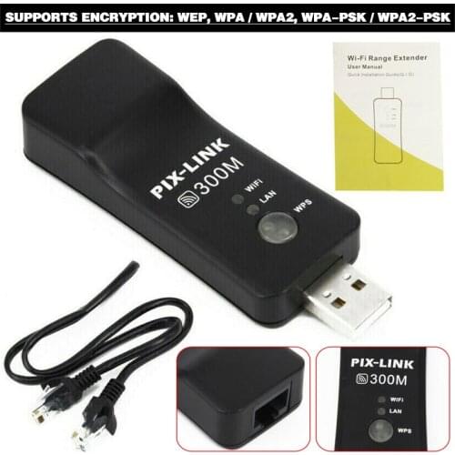 Mayitr 1pc High Quality USB Network Repeater Portable Wireless Wi-Fi Signal Amplifier Extender With RJ45 Ethernet Cable