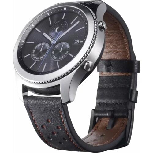 For Samsung Gear S3 Classic Genuine Leather Strap Replacement Buckle Strap Wrist Band for Samsung Gear S3 Frontier 22mm Band