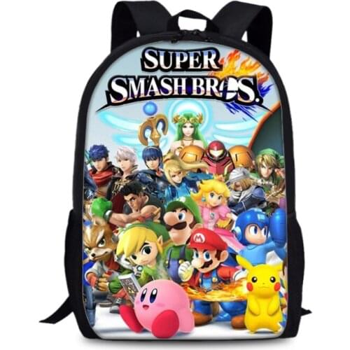 Fashion Super Smash Bros Printing Bag Kids Backpack Mochila Escolar Children School Bags For Boys Girls Toddler School Backpacks