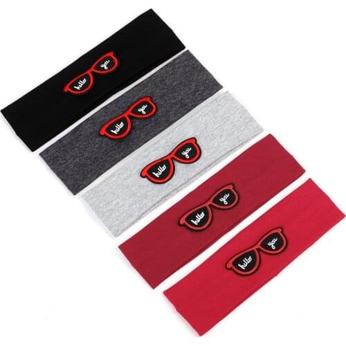 Cartoon Diy Glasses Pattern Headband Baby Girls Infant Casual Cotton Stretch Hair Band Accessories Boy Kid Candy Color Headwear