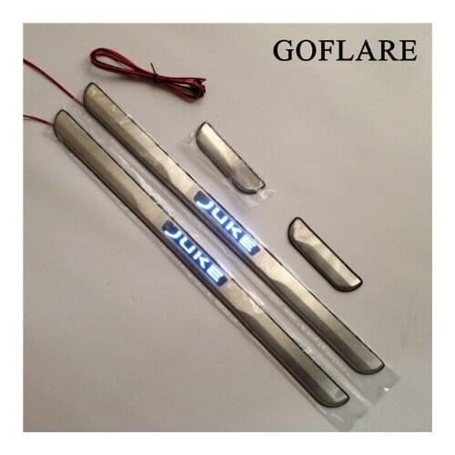 Car Styling for Nissan Juke F15 accessories 2010-2019 led auto door sill protector trim illuminated scuff plates thresholds