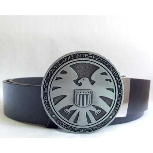 T-Disom Strategic Homeland Intervention Enforcement Superhero Western Belt Buckle Matched With Black Belt Drop shipping